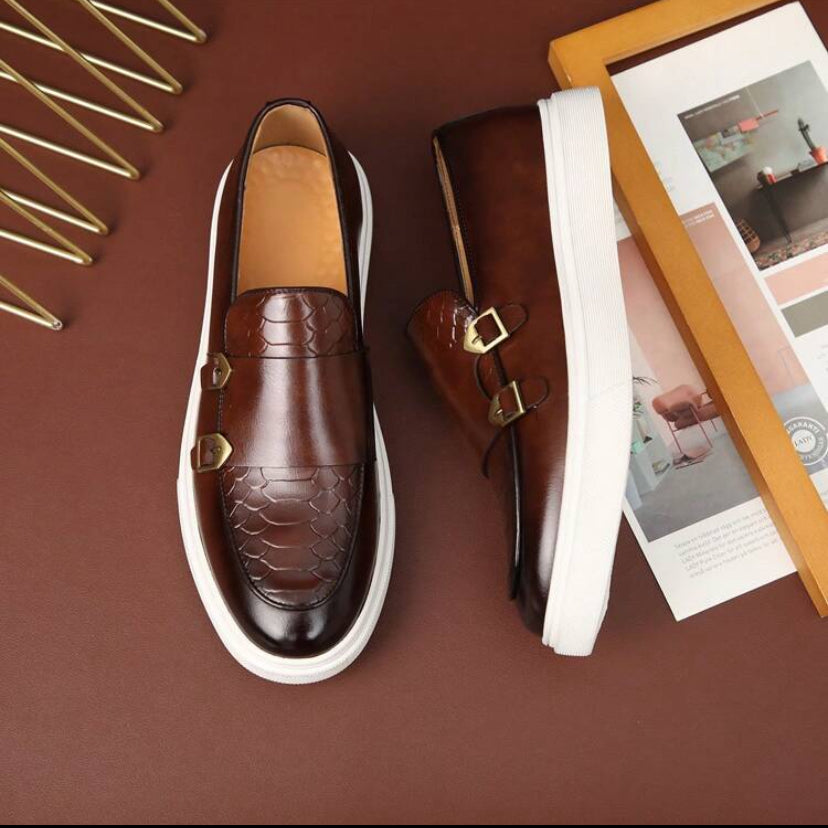 Chaussures  décontractées de mode automne 2024 pour hommes, chaussures de style britannique vintage à semelle épaisse et respirantes pour hommes, été